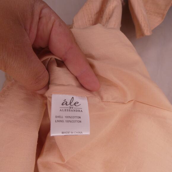 Alé by Alessandra Women's XS Blush Pink Off The Shoulder Dress Tie Front Bust - Picture 7 of 9
